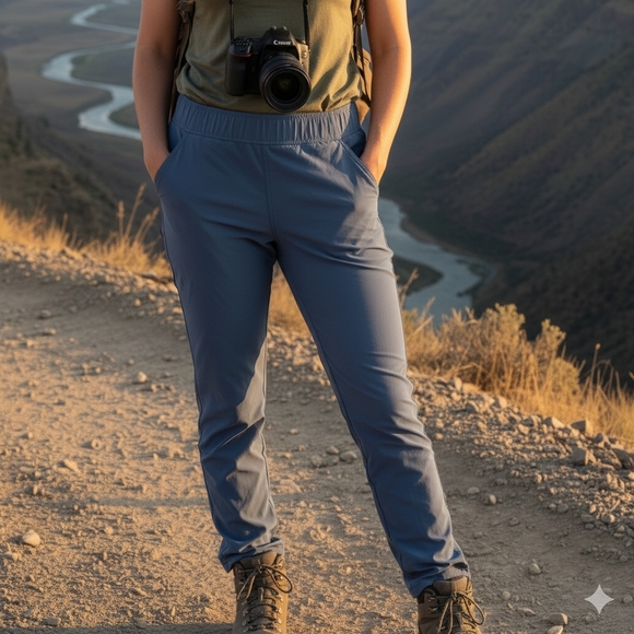 Eddie Bauer Pants - ​Eddie Bauer Departure Ankle Pants M Dusted Indigo Stretch UPF 50+ Travel Hike